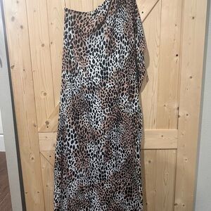 Buddy Love One Shoulder Leopard Print Dress